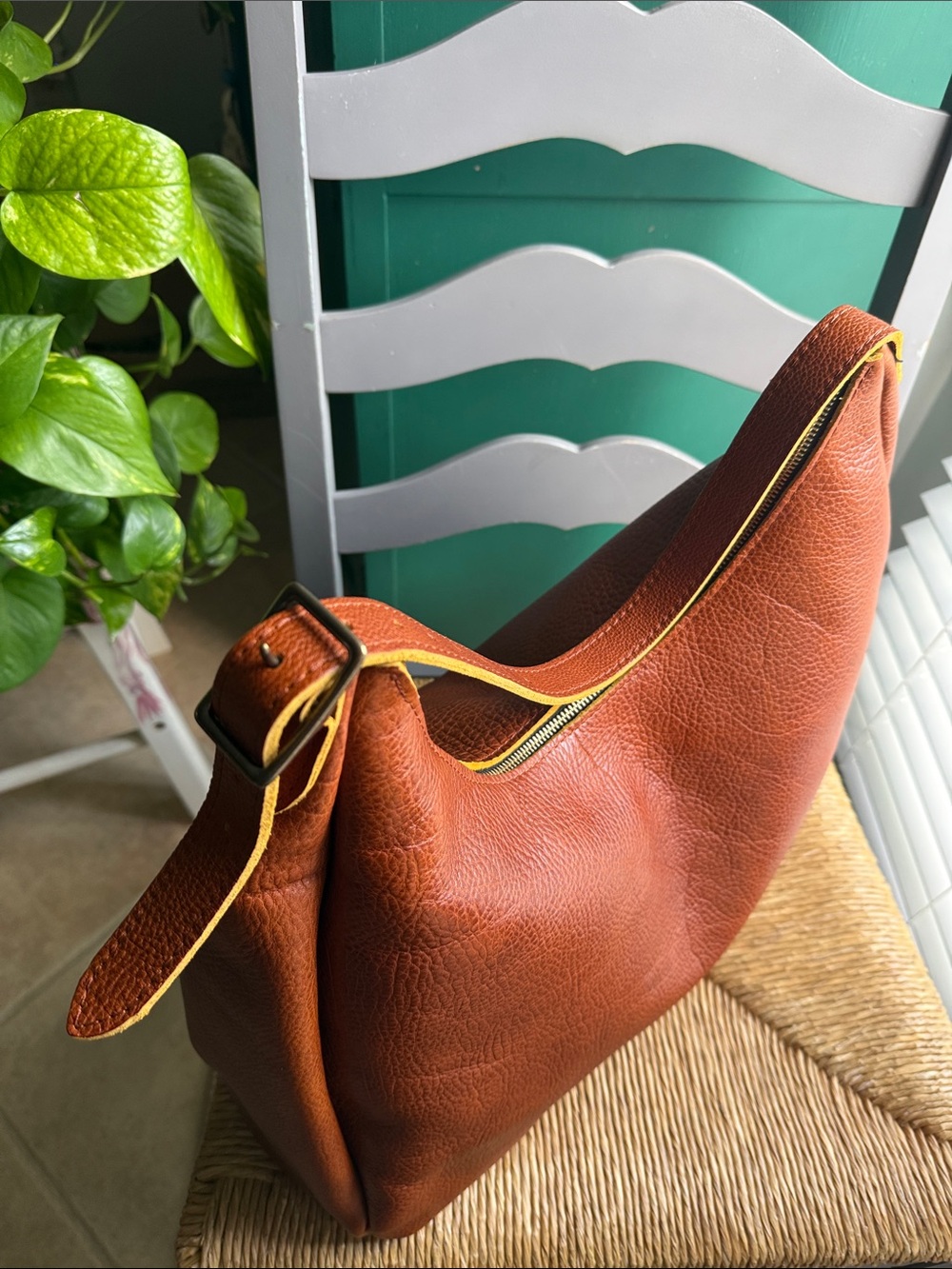 Portland leather Pebbled Leather Aspen oversized bag purse in Sienna Hobo boho - Picture 9 of 16
